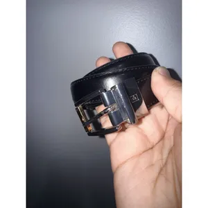 Vintage Gold and Silver Buckle‎ Belt Reversible Belt Black Brown 46" thumbnail 3