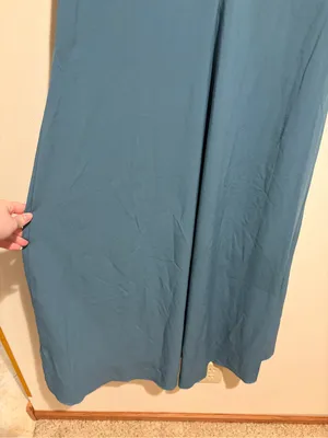 NEW Halara High Low Breezeful Flowy Maxi Dress Asymmetric Hem Teal Medium thumbnail 10