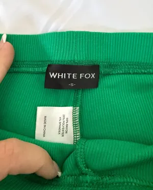 NEW White Fox Ribbed Biker Shorts thumbnail 3