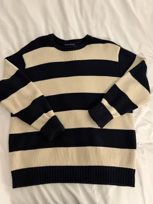 Brandy Melville Striped Sweater Navy thumbnail 4