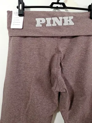 Victoria's Secret PINK All-Day Foldover Flare Leggings -Cocoa Heather - Size L.R thumbnail 6