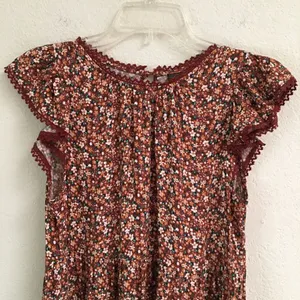 NWT Wild Fable brown Daisy print Granny floral dress XS‎ thumbnail 2