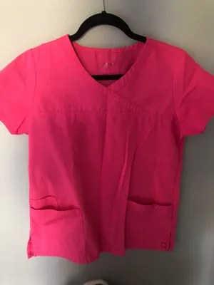 Red Panda Scrub Top Pink thumbnail 1