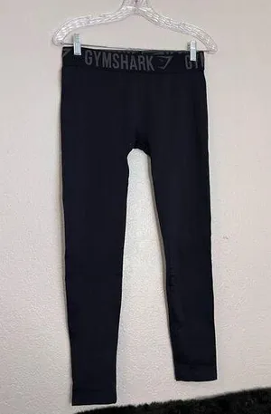 Gymshark Womens Black Long Logo Waist Workout Leggings M thumbnail 1