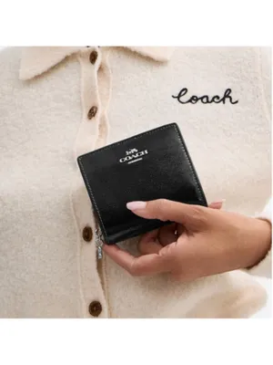 NEW Coach Black Patent Crinkle Leather Snap Wallet CCL79 New in Coach Box thumbnail 9