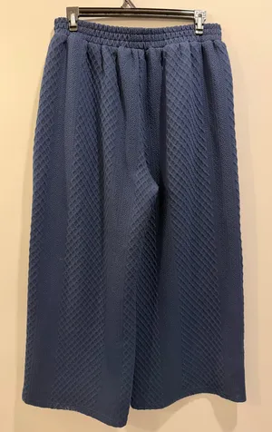 Oddy Textured Quarter Zip Pullover and Wide Leg Pants Matching Loungewear Set Navy / Midnight Blue thumbnail 10