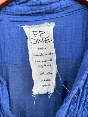 Free People One Boho Tiered Swing Gauzy Cotton Blouse thumbnail 4