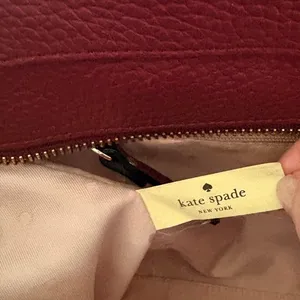 Kate Spade Burgundy Pebbled Leather and Suede Satchel Crossbody‎ Bag thumbnail 9