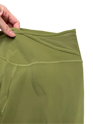 ✨ Lululemon Nulu Crisscross Mesh‎ Stirrup Tight Olive Green Leggings Sz 6 ✨ thumbnail 5