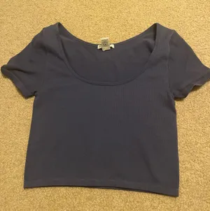 Navy blue short length crop top  thumbnail 1