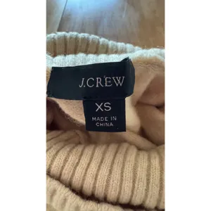 J.Crew Womens XS Beige Merino‎ Wool Alpaca Blend Turtleneck Sweater Side Slit thumbnail 3