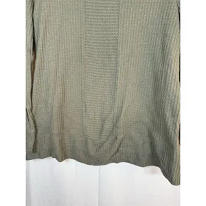 Green Tea Top Womens Small Olive Green Waffle Knit Thermal Long Sleeve thumbnail 9