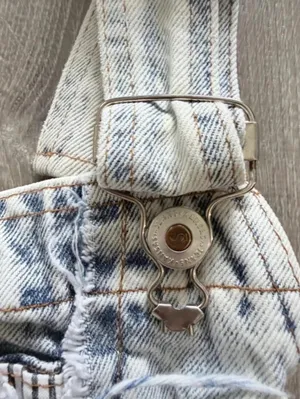Vintage Kansas Jeans Acid Wash Patchwork Denim Shortalls M thumbnail 7