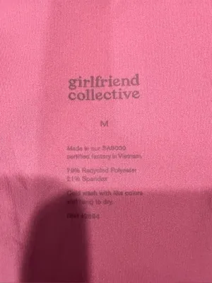 Girlfriend Collective Pink Longline Sports Bra thumbnail 3