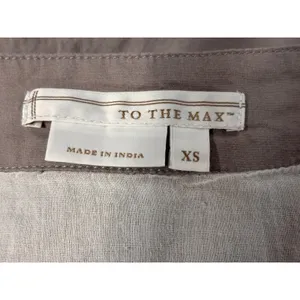 To The Max‎ Dress XS Gray Grey Tan White Tiered Cotton Boho Sundress Cottagecore thumbnail 6