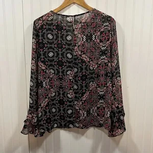 BCBGeneration sheer floral boho blouse thumbnail 4