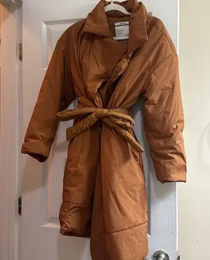 Target  Wrap Puffer Brown Jacket thumbnail 1