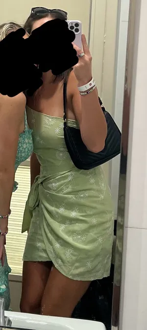 Lulus Blissful Persona Green Embroidered One-Shoulder Mini Dress thumbnail 4