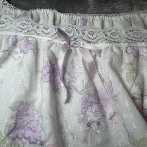 Vintage Womens Size Medium Floral Nightgown Robe Set Purple Lace Made in USA thumbnail 15