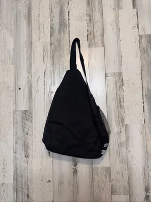 Athletic Sling Backpack Unisex OS Black Striped Crossbody Travel Gym Bag thumbnail 2