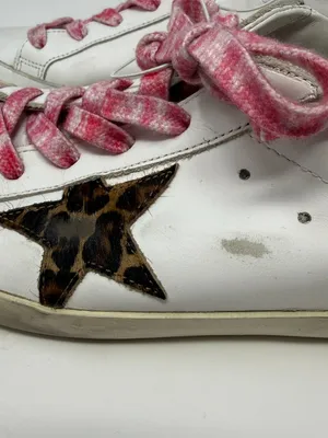 Golden Goose Super-Star Low Top Sneakers Women's IT 40 US 10 White Leopard NWOB thumbnail 8
