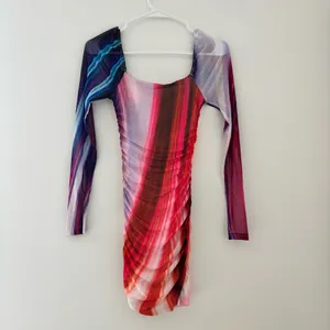 Princess Polly Multicolored Wilder Long Sleeve Mini Dress thumbnail 4