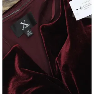 NWT X By Xscape Velvet Long Sleeve Off-The-Shoulder Sheath Dress Burgundy Red 16 thumbnail 6