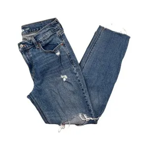 Old Navy Boyfriend Mid-Rise Distressed Jeans Women's Size 2 Raw Hem thumbnail 1