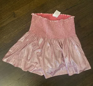 The Pants Store Queen of Sparkles Pink Metallic Swing Shorts thumbnail 2