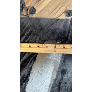 1322 |‎ Goth Whimsigoth Sheer Mesh Lace Duster Floral Embroidered Black S thumbnail 3