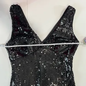 NWT Lulus Shimmering Nights Black Sequin Sleeveless Midi Dress LARGE‎ thumbnail 8