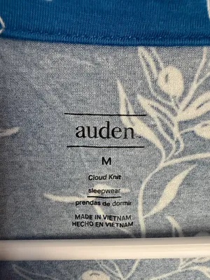 Auden Short sleeve button down pajama shirt Blue Size M thumbnail 2