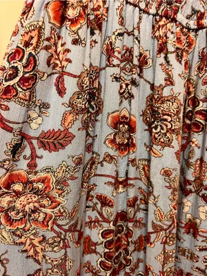 American Rag Light Blue Floral Maxi Dress with Rust Accents thumbnail 3
