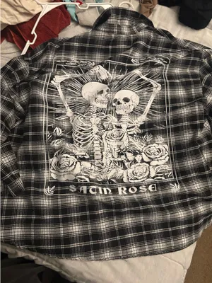 Shein Flannel Jacket Oversized Graphic thumbnail 1