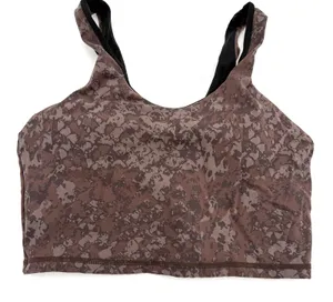 Varley Let's Go Walker Camo Brown Graphic Texture Sports Bra Size Medium thumbnail 1