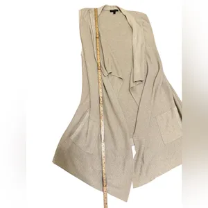 Banana Republic Waterfall Knit Vest Sweater Tan Womens Sz‎ L thumbnail 5