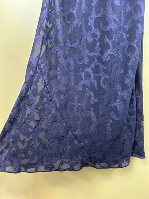 Vintage 90s Victoria’s Secret Gold Label Purple Maxi Slip Dress Sheer Scroll S thumbnail 4