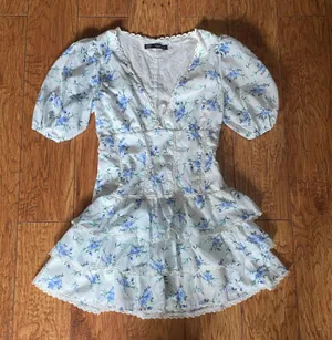 Blue Floral Mini Dress thumbnail 2