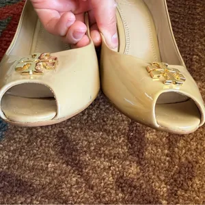 Tory Burch Burnt Almond Jade 85MM Peep Toe Wedge thumbnail 7