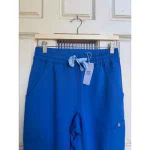 FIGS High Waisted Relaxed Jogger Scrub Pants Royal Blue Womens Size Small Petite thumbnail 4