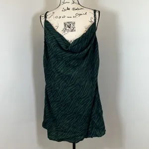 Nasty Gal Green Zebra Print Cowl Neck Slip Dress UK 16 US 12 Holiday Dress‎ thumbnail 2