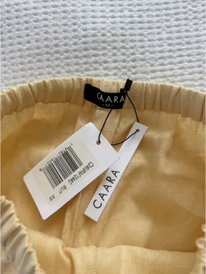 Caara Butter Yellow Linen Pants Size XS thumbnail 2