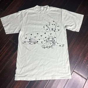 Los Angeles Apparel Crewneck T-shirt 100% cotton, BoHo, casual light, green color, dog, and pup thumbnail 1