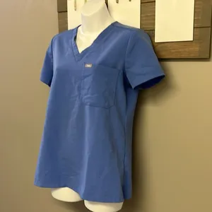 FIGS Technical Collection Blue Short Sleeve PO 2771 Medical Scrub Shirt-XS thumbnail 2