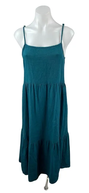 Urban Outfitters Urban Renewal Eco Linen Sleeveless Tiered Midi A-Line Dress S/M thumbnail 1