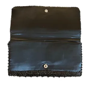 Vintage 1970s La Regale Black Beaded Clutch – Handmade in Hong Kong thumbnail 3