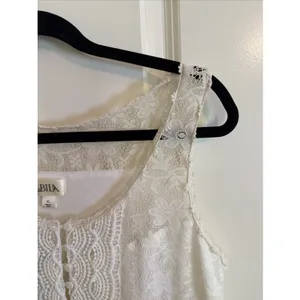 Bila White Floral Crochet Mini Dress Sz XL Graduation Rehearsal Dinner Boho thumbnail 5