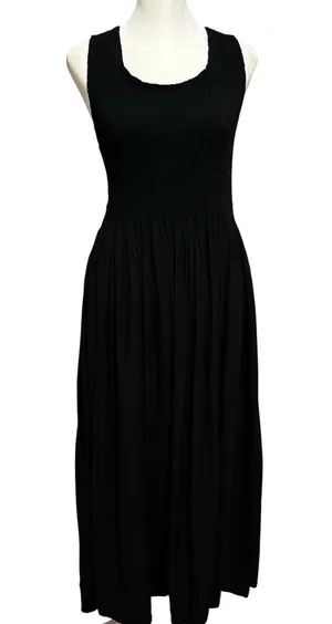 Go Fish Size L Maxi Dress Smocked Tank Black Capsule Minimal thumbnail 1
