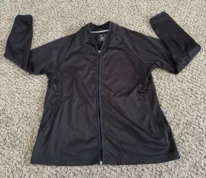 WonderWink Women's Black Athletic Full‎ Zip Jacket Size Medium thumbnail 1