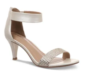 Style&co Women's Phillys Two-Piece Evening Sandals white silver sz 7.5 thumbnail 1